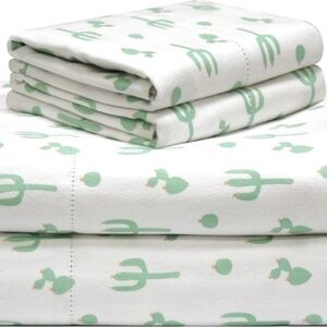 Cal King Cactus Print Flannel Sheet Set